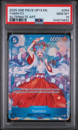 2025 Yamato 054 Alternate Art One Piece OP13 English PSA 10 - Image 1