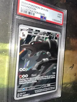 Houndoom 066/064 Illustration Rare 2024 Shrouded Fable Pokemon Card PSA 9 MINT - Image 1
