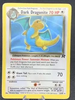 Dark Dragonite 22/82 Team Rocket Pokemon Card/Karte Rare Englisch Dragoran 2000 - Image 1