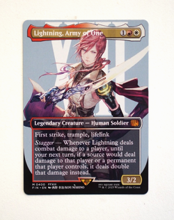 Lightning Army of One Final Fantasy Magic the Gathering Showcase Borderless Card - Image 1