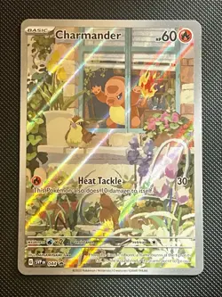 Pokemon Charmander Obsidian Flames Promo Card 044 IR Holo, Near Mint Condition - Image 1