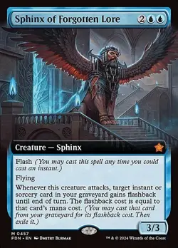 Magic The Gathering MTG SPHINX OF FORGOTTEN LORE EXTENDED ART Foundations NM - Image 1