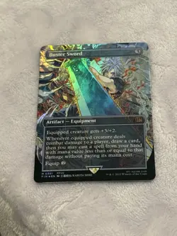 Buster Sword (Borderless) Final Fantasy Foil, Magic The Gathering PlayCard, Mtg - Image 1