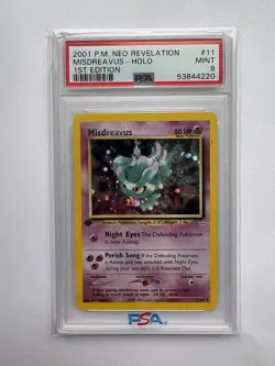 2001 POKEMON NEO REVELATION 1ST EDITION #11 MISDREAVUS-HOLO PSA 9 - Image 1