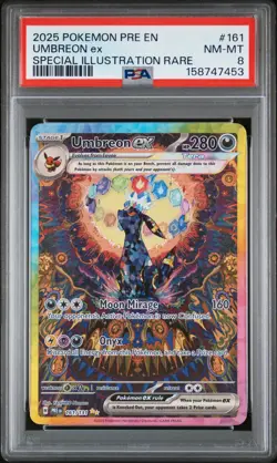 2025 POKEMON PRE EN-PRISMATIC EVOLUTIONS #161 UMBREON EX PSA 8 - Image 1