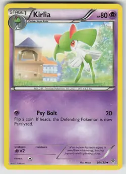 Kirlia 60/135 Uncommon Plasma Storm Pokemon Damaged - Image 1