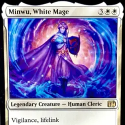 Minwu, White Mage - Reg - MTG - Final Fantasy - FIN - 0026 - RARE ~ NM - Image 1