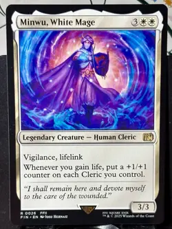 Minwu, White Mage - Reg - MTG - Final Fantasy - FIN - 0026 - RARE ~ NM - Image 3