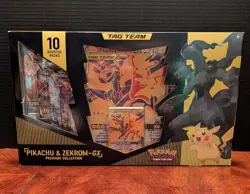 Pokemon Pikachu & Zekrom-GX Premium Collection Booster Box 10 Packs 2021 English - Image 1