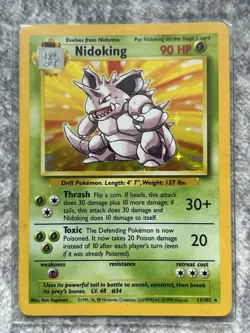 Pokemon TCG Nidoking 11/102 Base Set Holo Rare Unlimited - Image 1