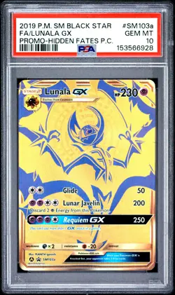 POKEMON LUNALA GX SM103A/68 HIDDEN FATES PREMIUM COLLECTION 2019 PSA 10 - Image 1