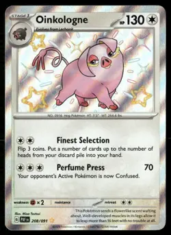 Oinkologne 208/091 Shiny Rare Paldean Fates Pokemon Near Mint - Image 1