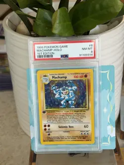 Wizards of the Coast 1999 Machamp 8/102 Holo Rare 1st Ed English PSA 8 - Image 1