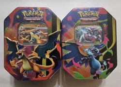 Pokemon TCG Mega Charizard X And Y ex Tins Lot Of 2 - Image 1