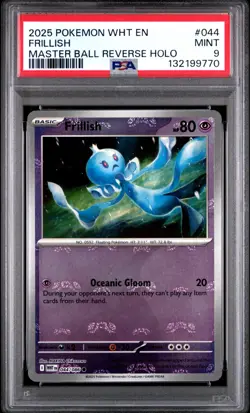 PSA 9 FRILLISH 044/086 MASTER BALL REVERSE HOLO WHITE FLARE POKEMON 😍 - Image 1