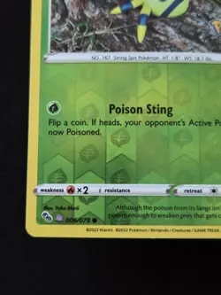 Spinarak (Peelable Ditto) 006/078 Holo Common Pokemon GO Pokemon NM - Image 2