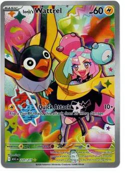 Ionos Wattrel 231/217 Ascended Heroes Illustration Rare Pokemon NM - Image 1