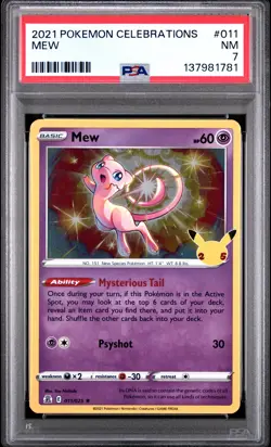 2021 POKEMON CELEBRATIONS #011 MEW PSA 7 - Image 1