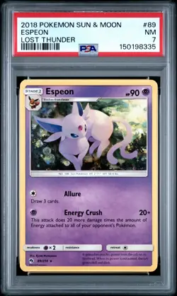 2018 POKEMON SUN & MOON LOST THUNDER #89 ESPEON PSA 7 - Image 1
