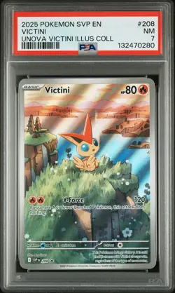 2025 POKEMON SVP PROMO UNOVA VICTINI ILLUSTRATION COLLECTION #208 VICTINI PSA 7 - Image 1