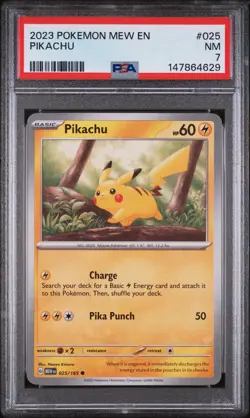 2023 POKEMON MEW EN-151 #025 PIKACHU PSA 7 - Image 1