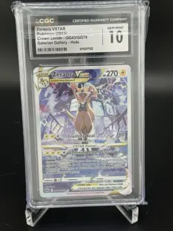 Pokemon Zeraora VSTAR GG43/GG70 Crown Zenith Galarian Gallery Holo CGC 10 - Image 1