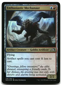 MTG Enthusiastic Mechanaut FOIL U Kamigawa: Neon Dynasty 218 LP - Image 1