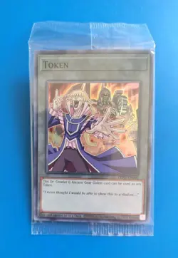 NM Yugioh SEALED Token: Dr. Crowler & Ancient Gear Golem TKN5-EN002 Super Rare - Image 1
