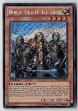 Yugioh Noble Knight Brothers PRIO-EN081 1st Edition Secret Rare NM - Image 1