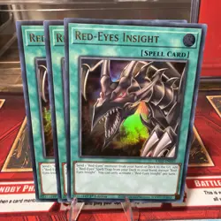 3x Yu-Gi-Oh! TCG RA03-EN061 Red-Eyes Insight (UR) Ultra Rare NM playset - Image 1
