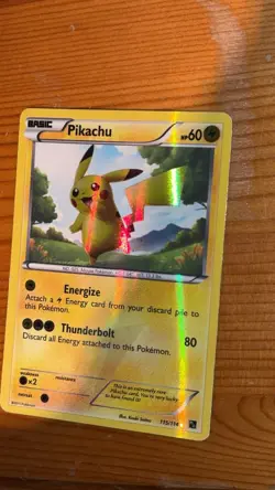 Pokemon Pikachu TCG Black White Holo Card 115/114 Secret Rare NM - Image 1