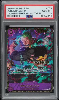 Roronoa Zoro (Top 16 Championship 25-26 Regionals Season 1) OP09-076 One Piece - Image 1