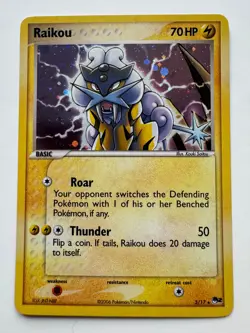 Pokemon TCG Raikou 3/17 POP Series 2 Holo Foil Rare L@@K! - Image 1