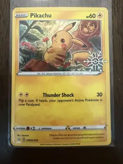 Pikachu (Holiday Calendar) SWSH153 NM Sword & Shield Promo Holo Pokemon Card TCG - Image 1