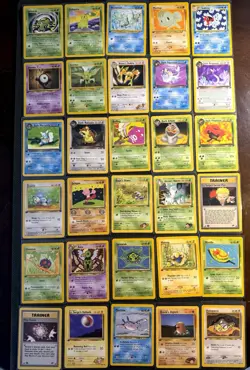 Pokemon Vintage 1st edition lot non holos (51 total cards) varied conditions - Image 1