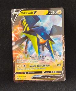VIKAVOLT V HP 210 RARE 060/ 189 SHINY HOLO FOIL 2020 POKEMON TRADING CARD - Image 3