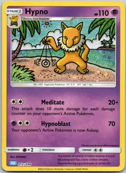 Hypno 012/034 Holo Classic Collection Trading Card Game NM - Image 1