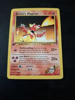 Blaine's Magmar - 37/132 - 1st Edition Uncommon WOTC TCG—Gym Heroes Pokemon Card - Image 1