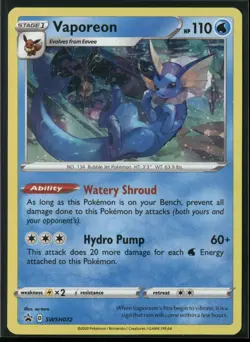 Vaporeon Holo Promo SWSH: Sword & Shield Promo Cards SWSH072 NM - Image 1
