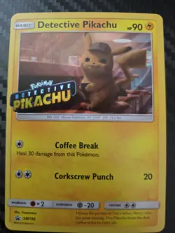Detective Pikachu SM190 Movie Black Star Promo Holo Pokemon Card NM - Image 1