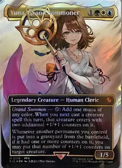 Yuna, Grand Summoner (Borderless) (Surge Foil) Commander: Final Fantasy Foil - Image 1