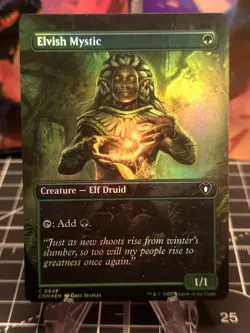 FOIL Elvish Mystic (Borderless) Commander Masters NM - Image 1