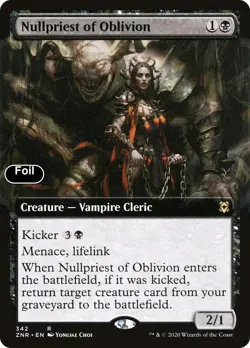 Nullpriest of Oblivion (Extended Art) [Zendikar Rising] NM Foil - Magic - Image 1