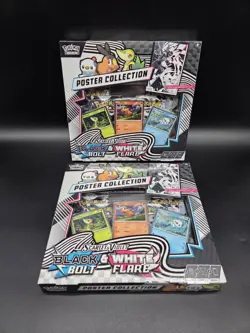 Pokemon Black Bolt and White Flare Poster Collection Lot Of 2 Sealed - Image 1