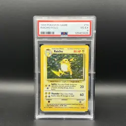1999 POKEMON GAME #14/102 RAICHU-HOLO BASE SET PSA 4 VG-EXCELLENT - Image 1