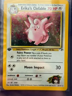 Erika's Clefable [1st Edition] #3 Pokemon Gym Heroes Holo - Image 1