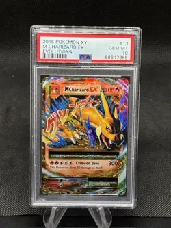 2016 POKEMON XY EVOLUTIONS #13 M CHARIZARD EX PSA 10 - Image 1