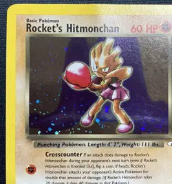 Rocket's Hitmonchan Holo Gym Heroes Unlimited Pokemon (2000) Heavily Played HP - Image 2