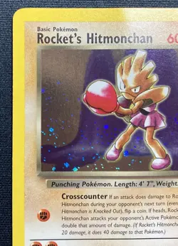 Rocket's Hitmonchan Holo Gym Heroes Unlimited Pokemon (2000) Heavily Played HP - Image 4