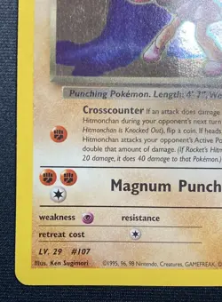 Rocket's Hitmonchan Holo Gym Heroes Unlimited Pokemon (2000) Heavily Played HP - Image 5